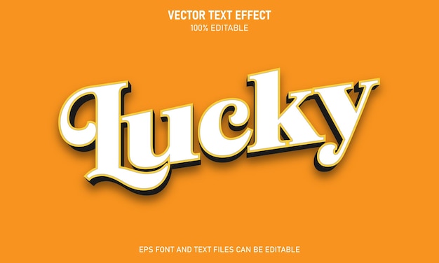 Efecto de texto editable 3d afortunado