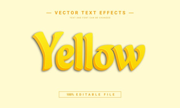 Efecto de texto editable 3D amarillo