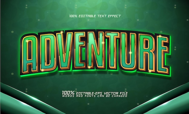 Efecto de texto editable 3d de aventura