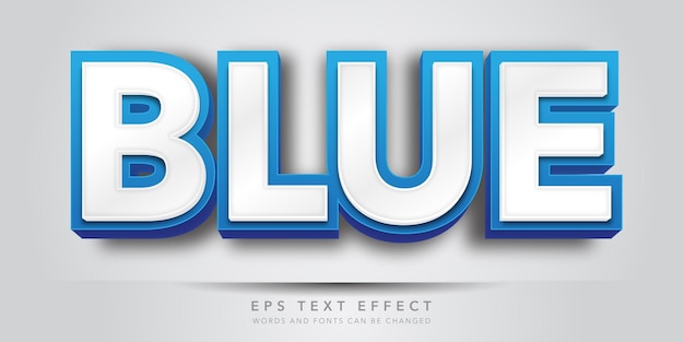 Vector efecto de texto editable 3d azul