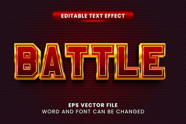 Vector efecto de texto editable en 3d de battle red