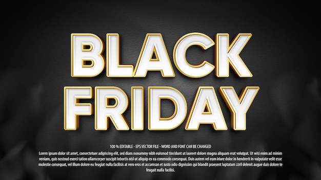 Efecto de texto editable 3d de Black Friday