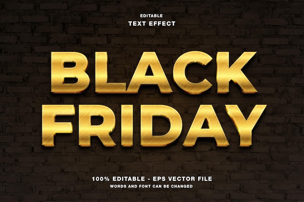 Efecto de texto editable 3d de black friday