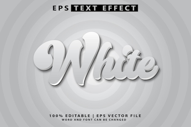 Efecto de texto editable en 3D blanco