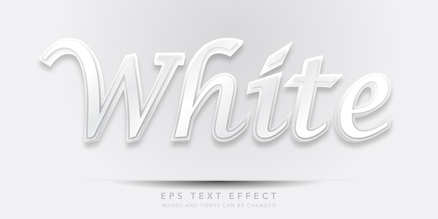 EFECTO DE TEXTO EDITABLE 3D BLANCO