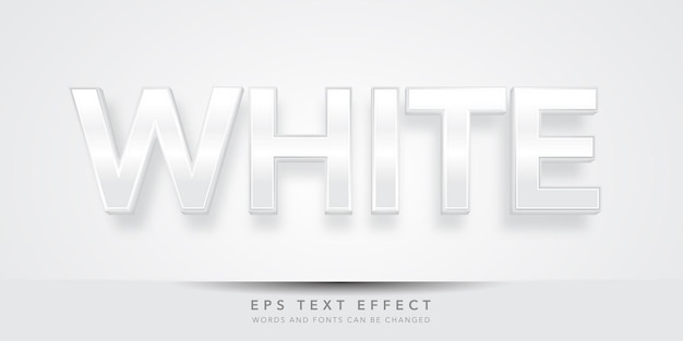 EFECTO DE TEXTO EDITABLE 3D BLANCO