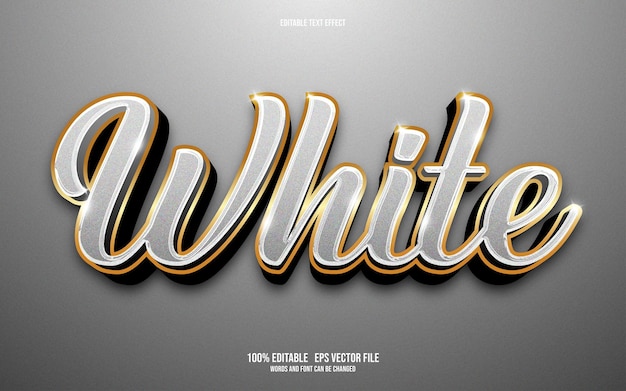 Vector efecto de texto editable 3d blanco