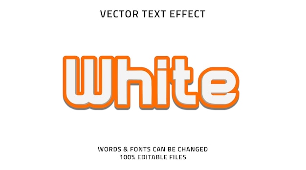 Vector efecto de texto editable 3d blanco