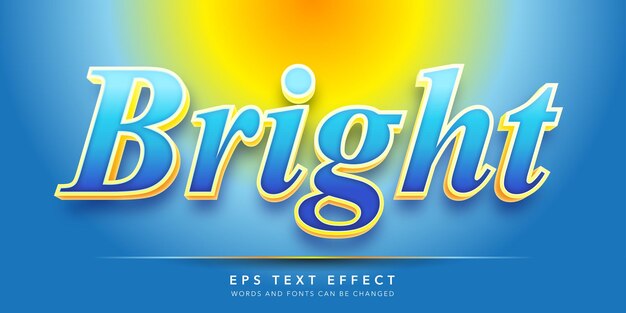 Efecto de texto editable 3d brillante