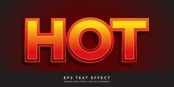 Vector efecto de texto editable 3d caliente