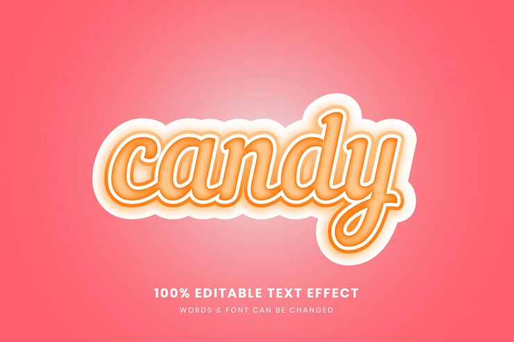 Vector efecto de texto editable 3d candy