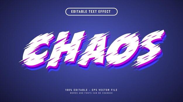 efecto de texto editable 3d de caos glither