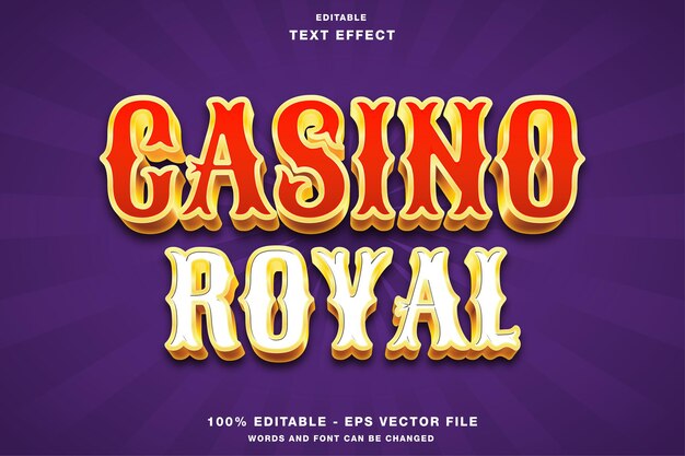 Efecto de texto editable 3d de casino royal