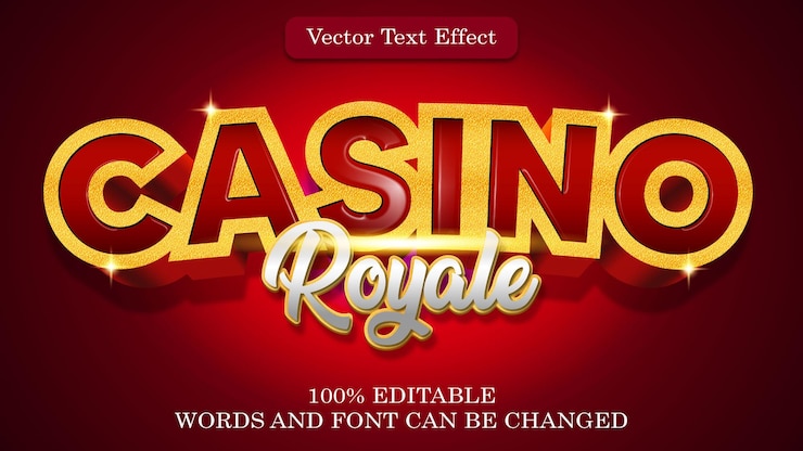 Vector efecto de texto editable 3d casino royale con efecto de estilo moderno