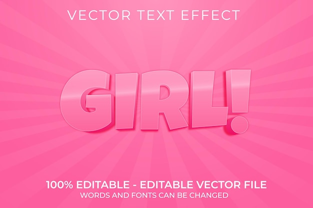 efecto de texto editable 3d chica