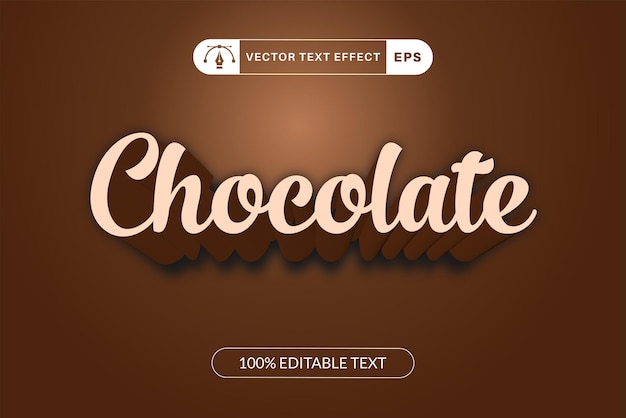 Efecto de texto editable en 3D de chocolate