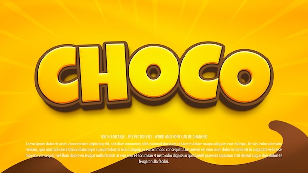 Efecto de texto editable 3d chocolate