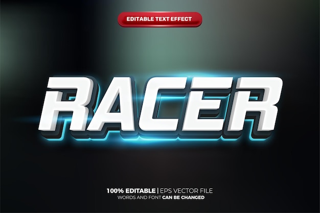 Efecto de texto editable 3d cinematográfico flash speed racer