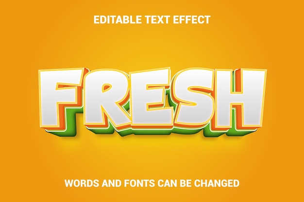 Efecto de texto editable en 3D de color verde fresco