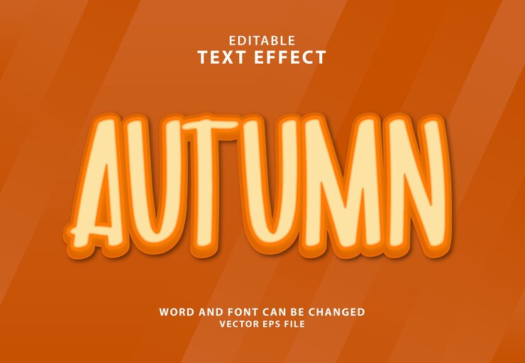 Vector efecto de texto editable 3d colorido otoño