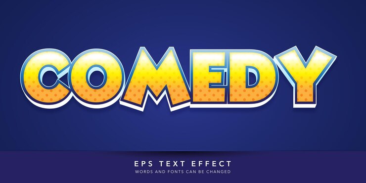 Vector efecto de texto editable 3d de comedia