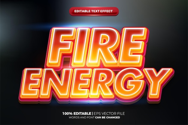 Efecto de texto editable 3d cómico de dibujos animados de velocidad de energía de fuego