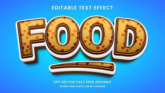 Efecto de texto editable 3d de comida