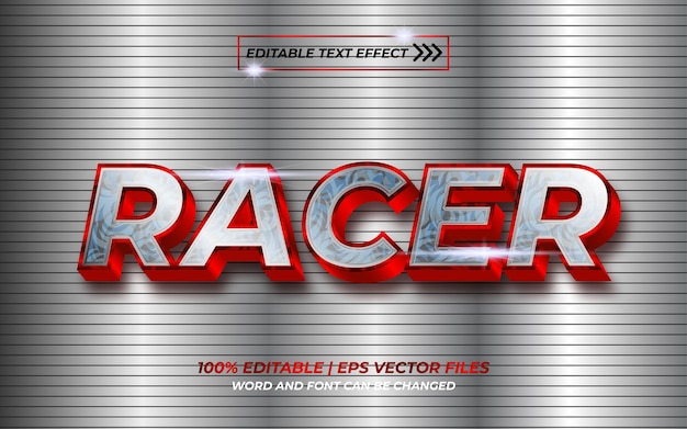 Efecto de texto editable 3d de corredor ligero