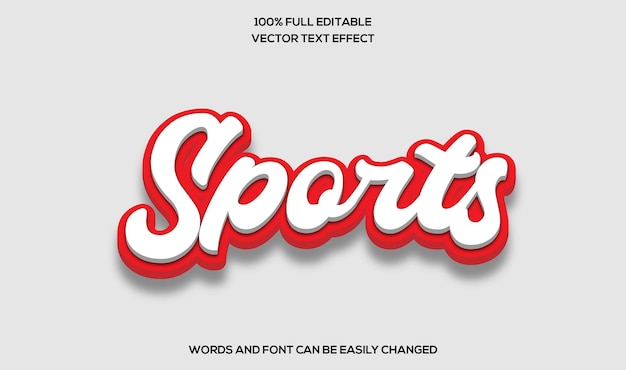 Efecto de texto editable 3d de deportes