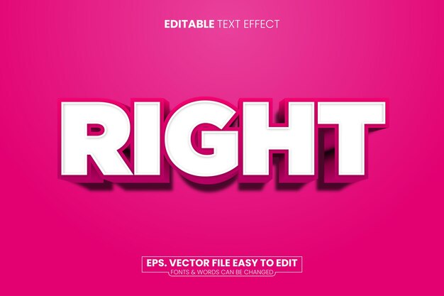 Efecto de texto editable 3D derecho