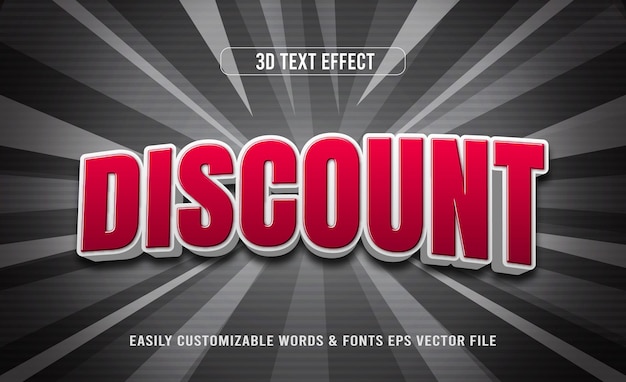 Efecto de texto editable 3d de descuento de viernes negro