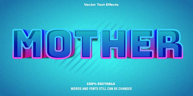 Efecto de texto editable en 3D para el Día de la Madre