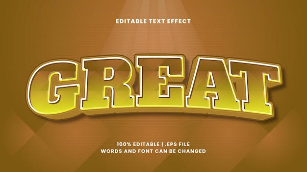 Efecto de texto editable 3d de dibujos animados de gran juego