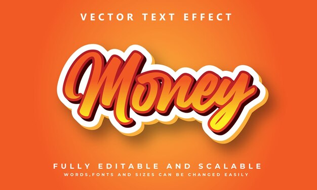 Efecto de texto editable 3d de dinero con fondo naranja