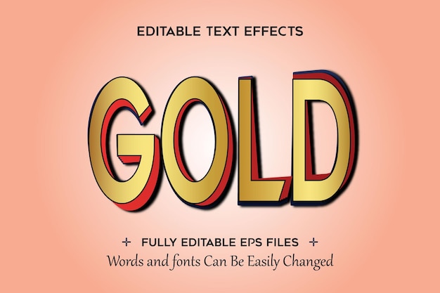 Efecto de texto editable 3d dorado
