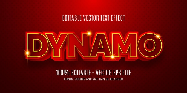 Efecto de texto editable 3d Dynamo Red Gold Fácil de cambiar o editar