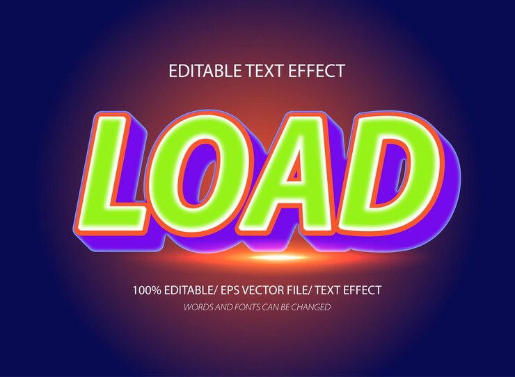 Vector efecto de texto editable en 3d y efecto de estilo de texto editable