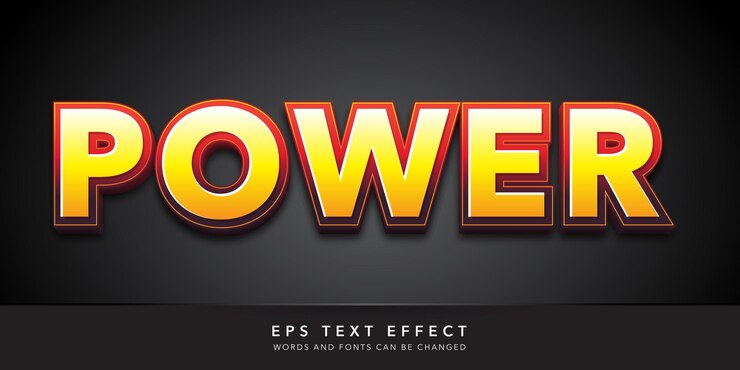 Vector efecto de texto editable 3d de energía
