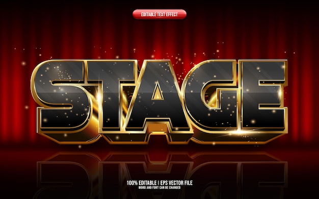 Efecto de texto editable 3D de escenario