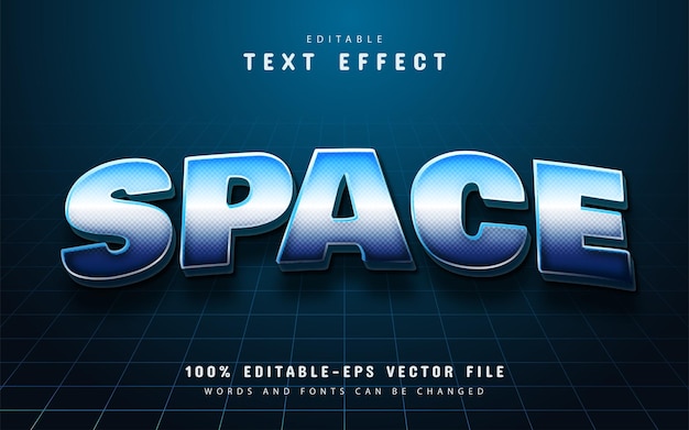 Efecto de texto editable 3d espacial