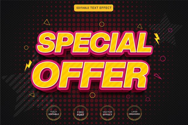 Efecto de texto editable 3d especial Vector Premium con fondo