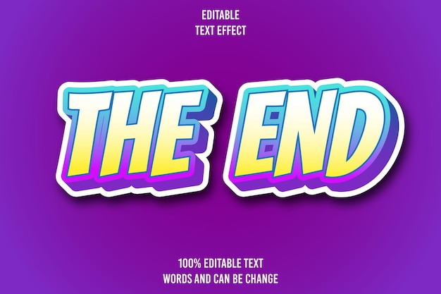 Efecto de texto editable en 3D con estilo de dibujos animados