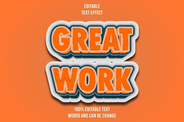 Efecto de texto editable en 3D con estilo de dibujos animados