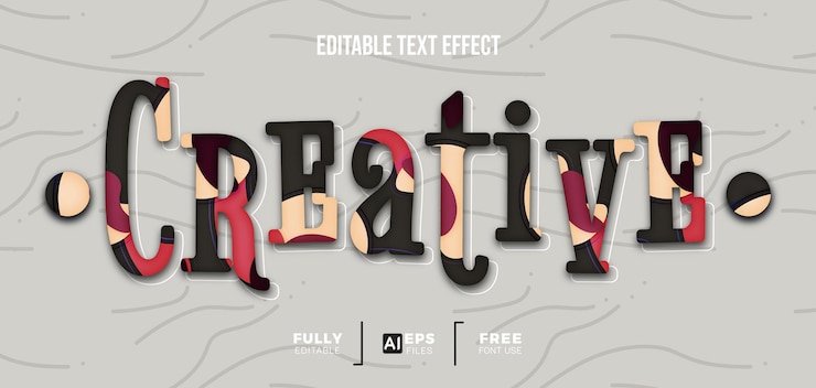 Vector efecto de texto editable 3d estilo patrón