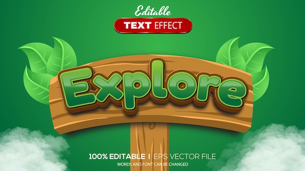 Efecto de texto editable en 3d explorar tema