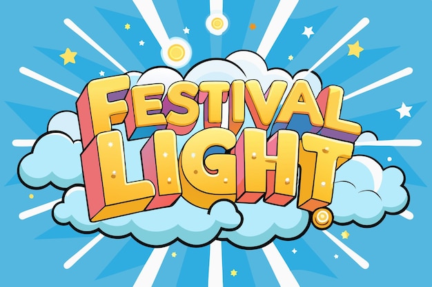 Efecto de texto editable en 3D de Festival Light
