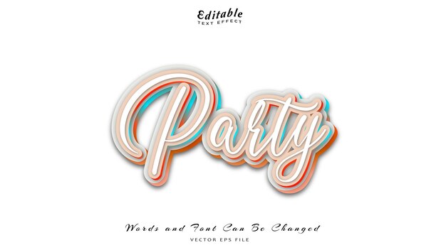 EFECTO DE TEXTO EDITABLE 3D DE FIESTA