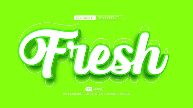 Efecto de texto editable 3d fresco Estilo vectorial EPS