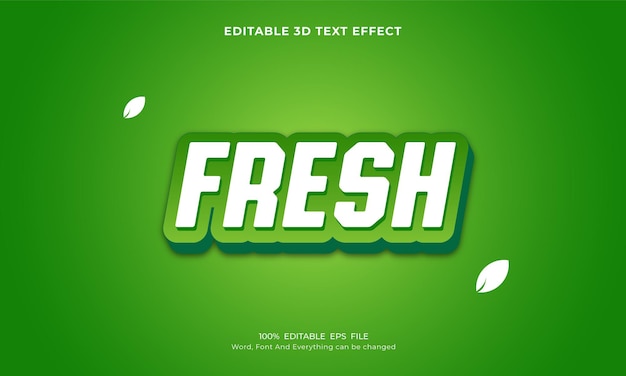 Efecto de texto editable 3d fresco Vector Premium