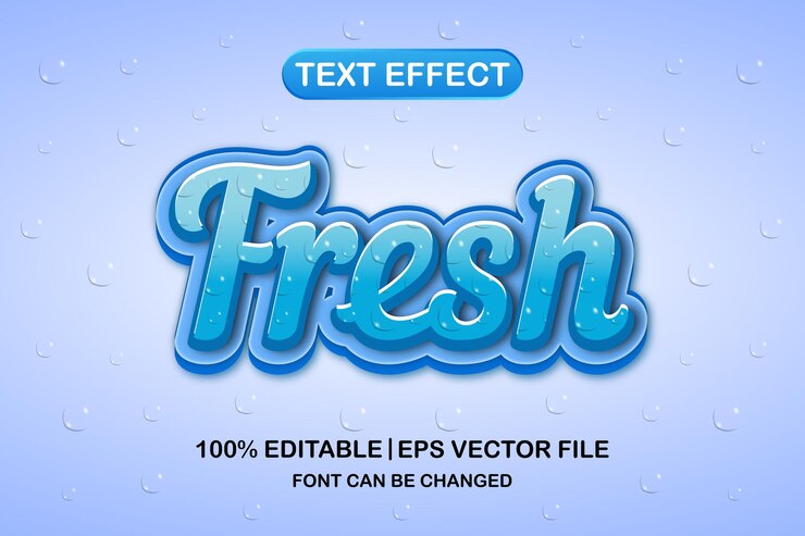 Vector efecto de texto editable 3d fresco